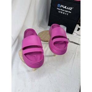 Rag & Bone Women's Pink Eira Shearling Slides Sandal Size US 8.